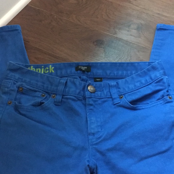 ‼️4/$10‼️ J.Crew Bright Blue Toothpick Jeans - Picture 2 of 5